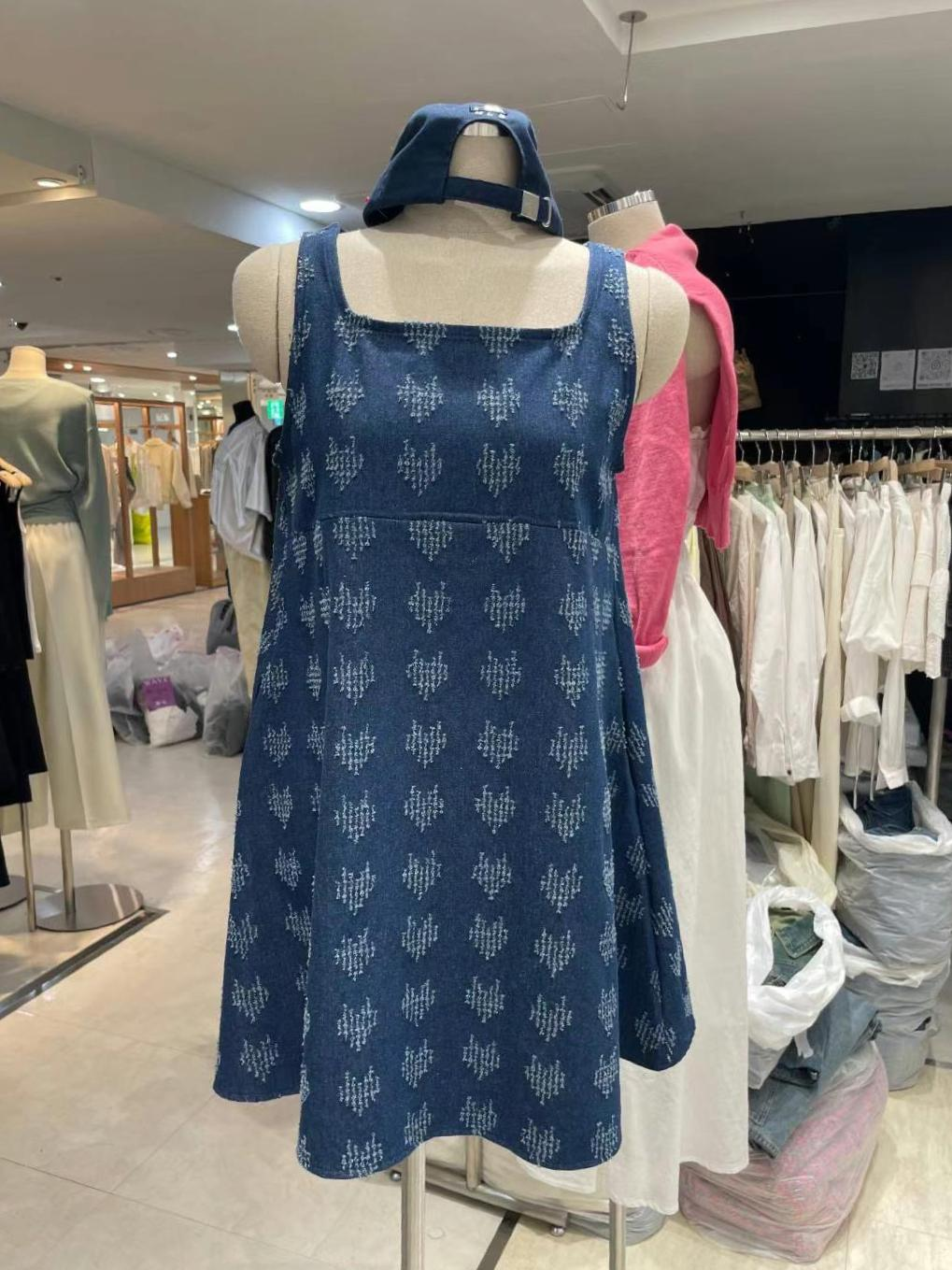 心心牛仔背心連身裙