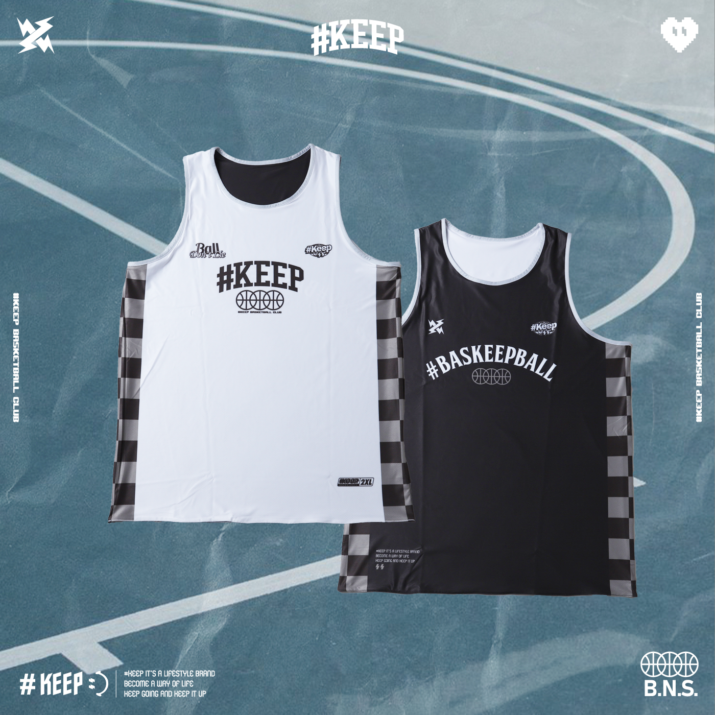 #KEEP BASKEEP™ JERSEY 棕色 白色 迷棕 籃球 雙面球衣【KS290-BN】美拉德 ABshorts