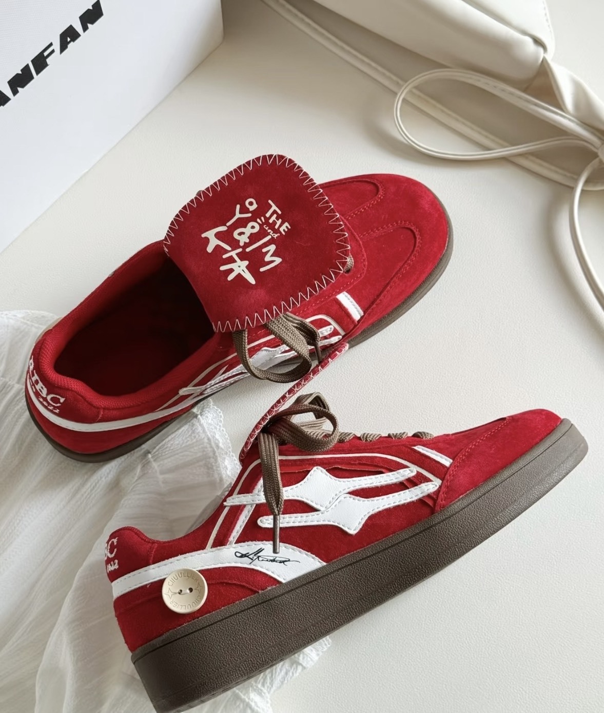 預購 killwinnerr 復古運動麂皮德訓鞋 紅色