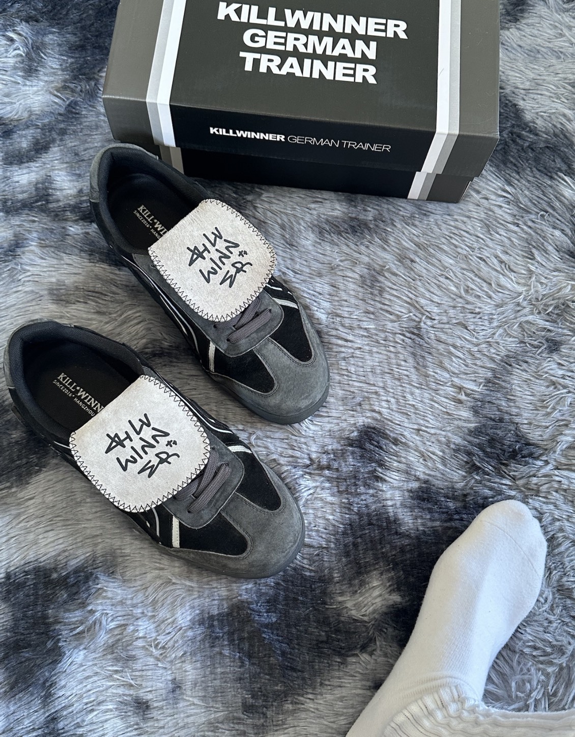 預購 killwinnerr 復古運動麂皮德訓鞋 炭灰色