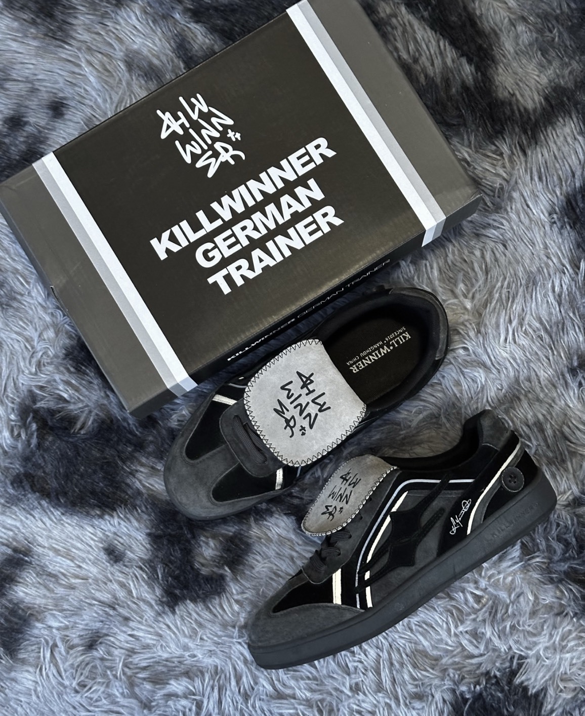 預購 killwinnerr 復古運動麂皮德訓鞋 炭灰色