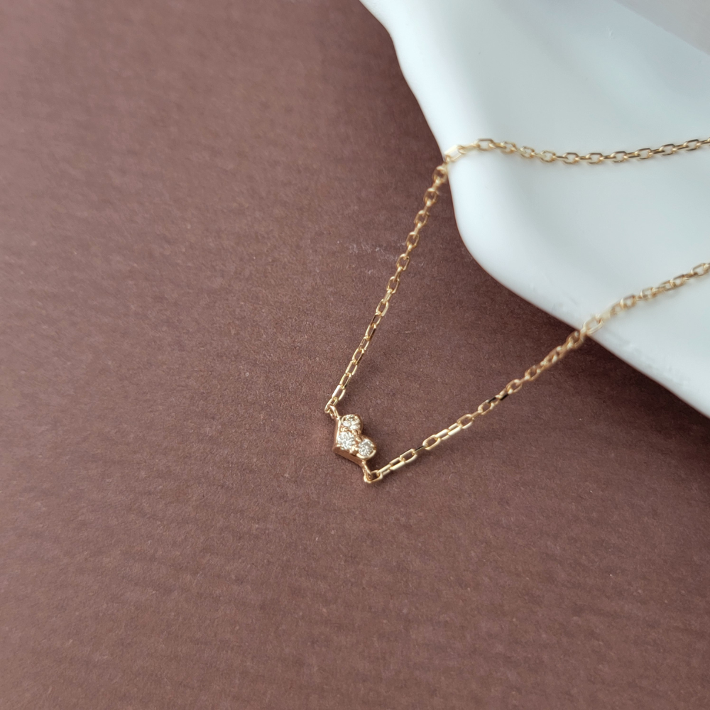 【me.luxe】K10愛心3分鑽石手鍊