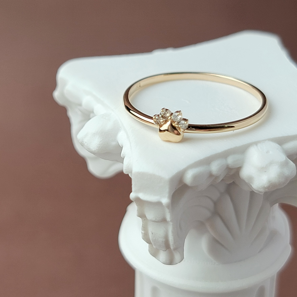 【me.luxe】K10喵肉球2分鑽戒