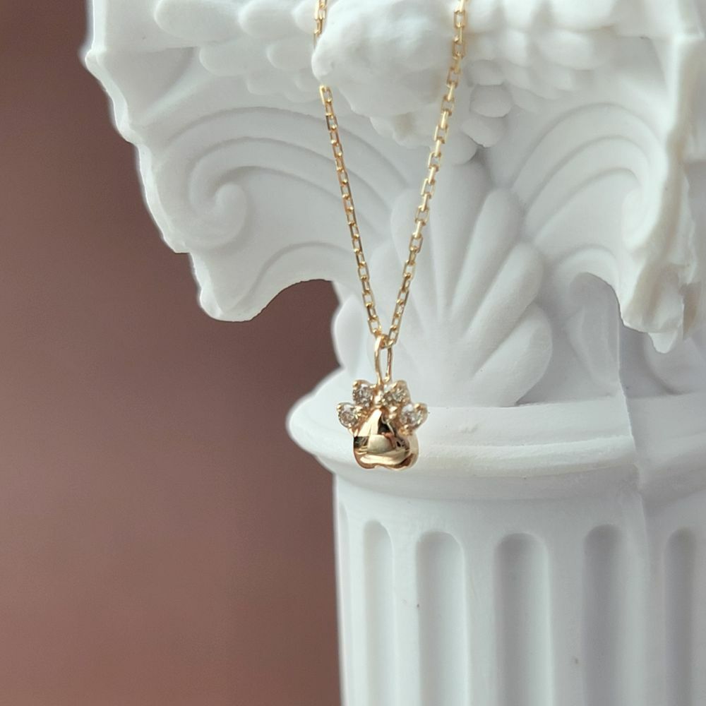 【me.luxe】K10喵肉球2分鑽項鍊