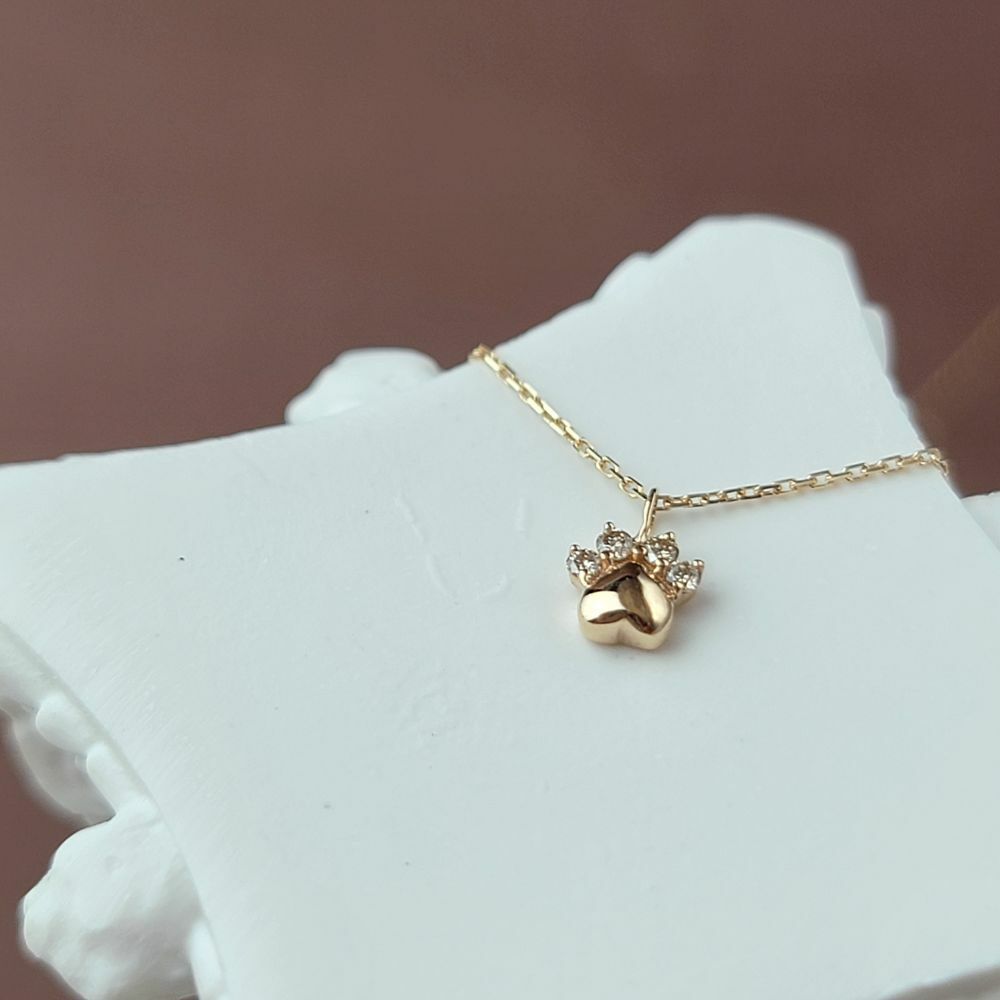 【me.luxe】K10喵肉球2分鑽項鍊