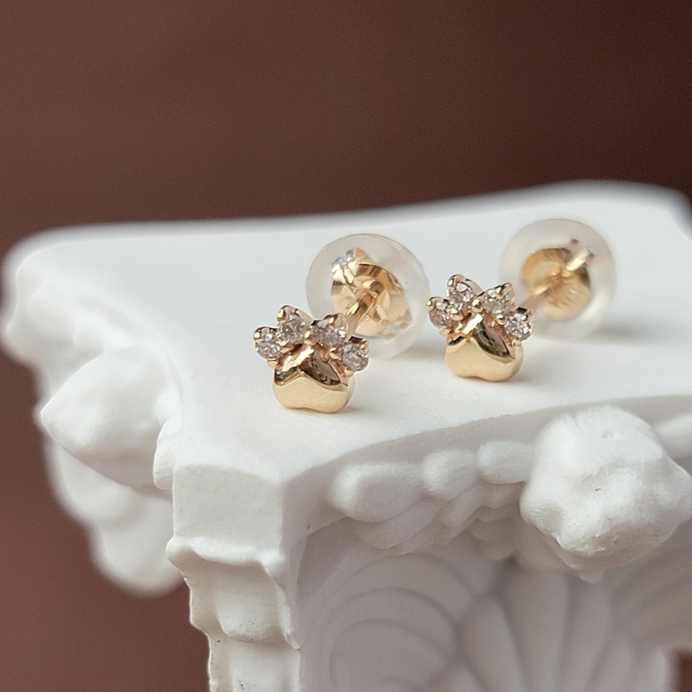 【me.luxe】K10喵肉球4分鑽耳環