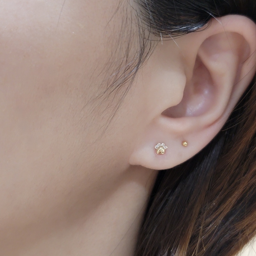 【me.luxe】K10喵肉球4分鑽耳環