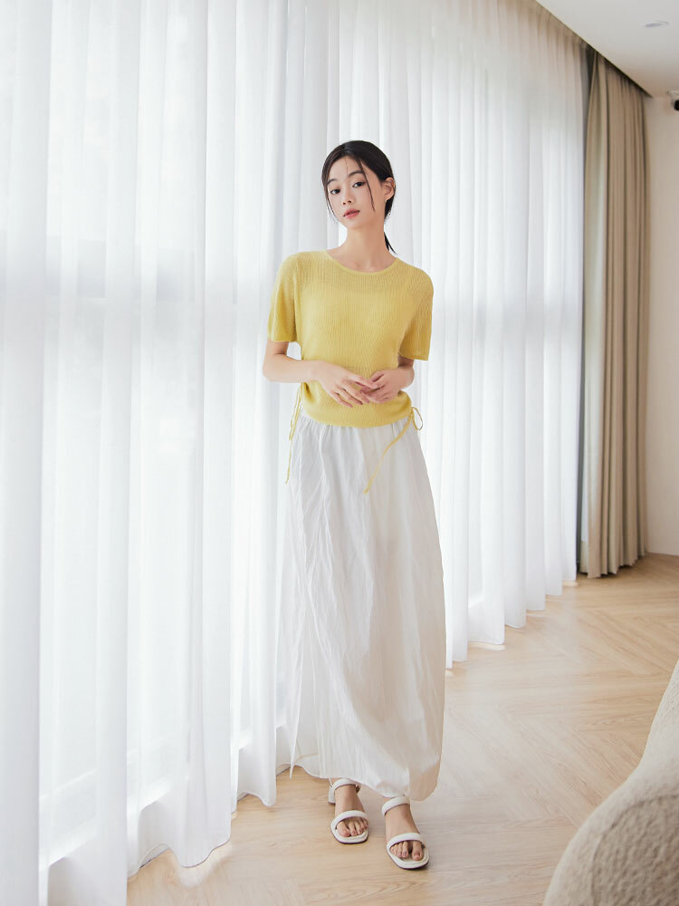 鬆緊百搭顯瘦半身裙