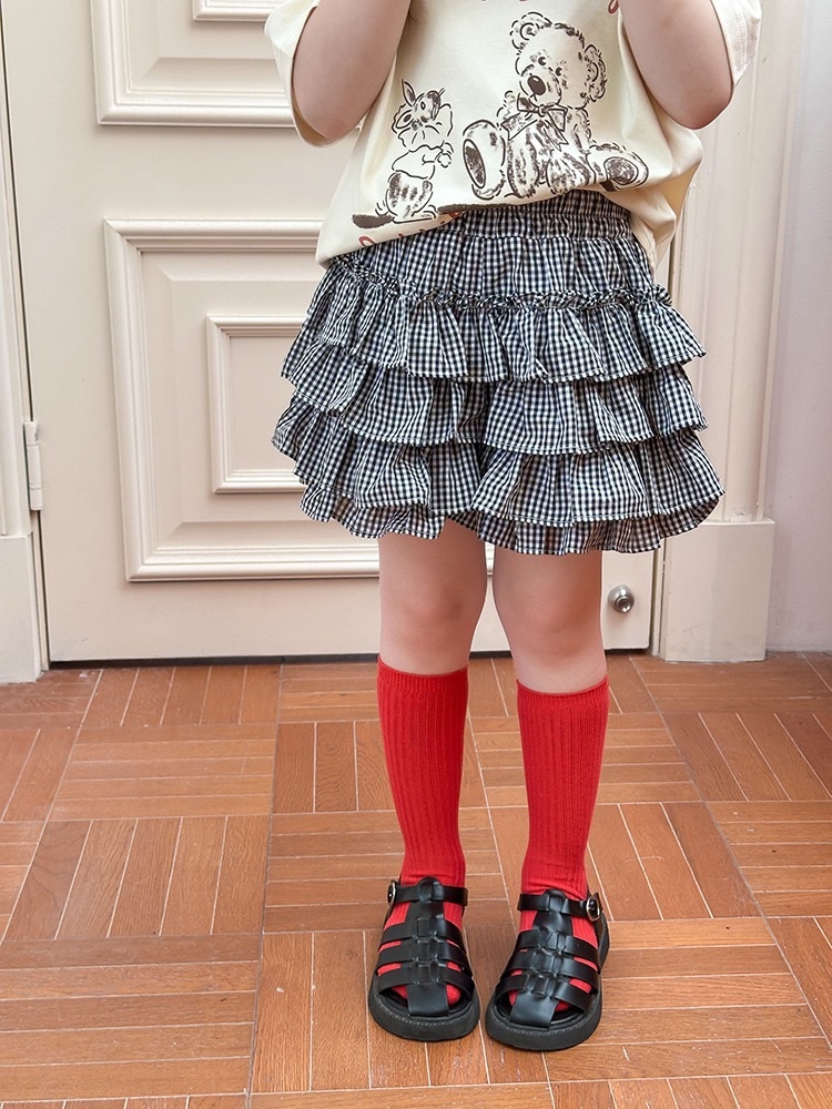 甜美百褶蛋糕裙褲