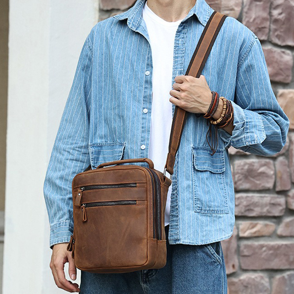 包包 側背包 斜背包 手提包 單肩包 復古包包 男生包包 大容量斜背包 韓國包包 真皮包包 牛皮包 男生禮物 262