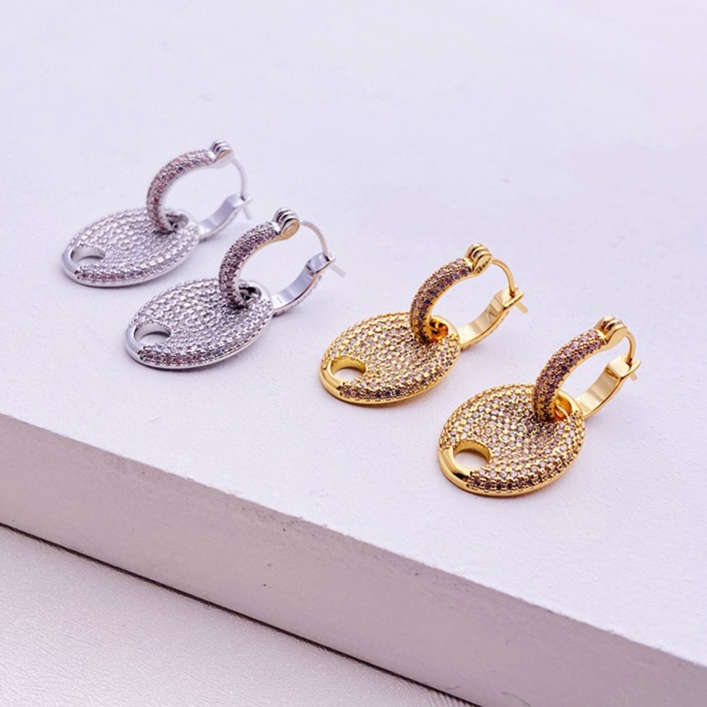 耳環 飾品 女生耳環 鑲鑽 豬鼻子耳環 小香風 法式耳環 垂墜耳環 顯瘦 耳飾 歐美風 氣質耳環 耳釘 高級感 444