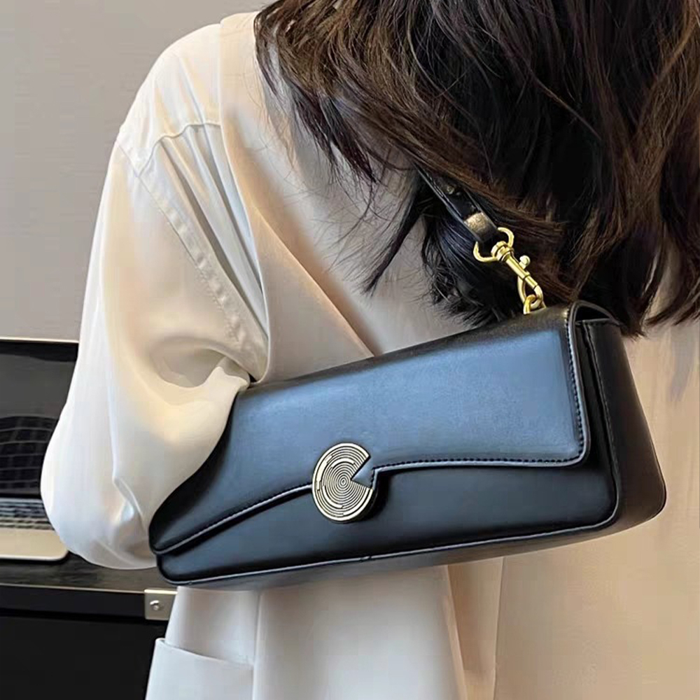 包包女 側背包 單肩包 小包包 真皮包包 硬殼包 高級感 手提包 法棍包 牛皮包包 韓國包包 白色包包 女生禮物 084