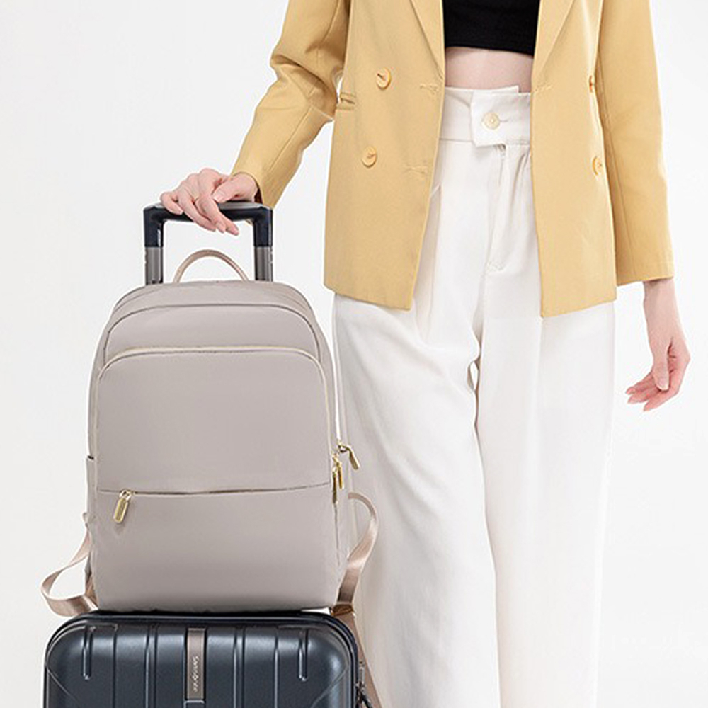 包包 後背包 電腦包 筆電包 防水包 尼龍後背包 電腦後背包 14寸筆電包 大容量後背包 旅行背包 奶茶色包包 528