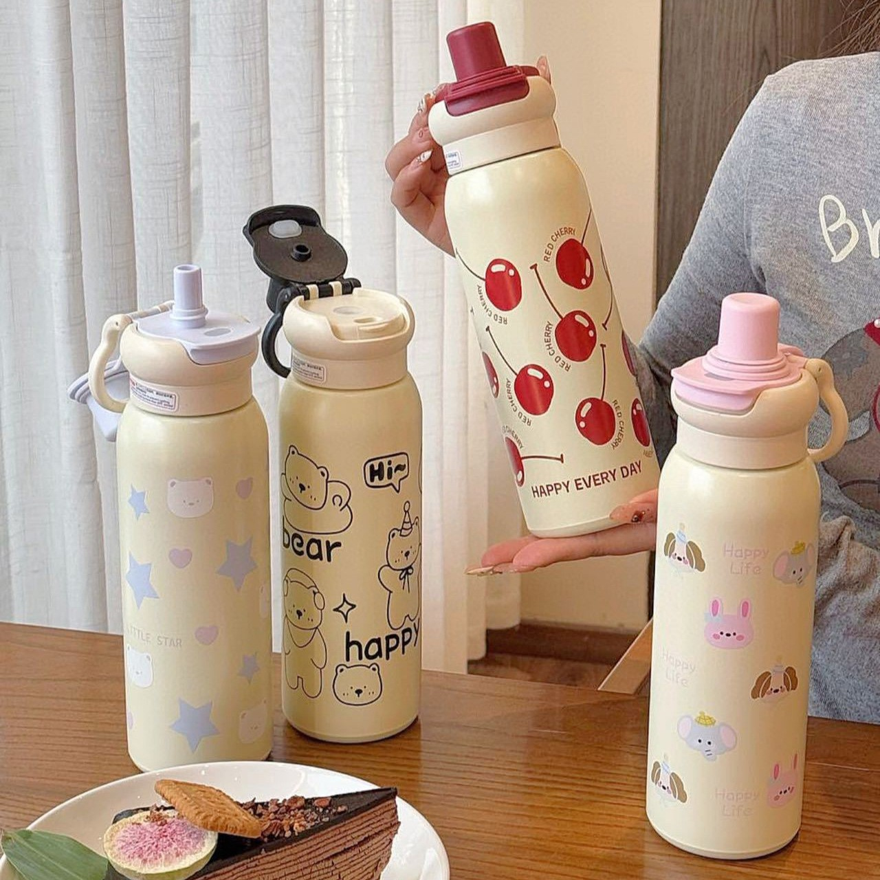 620ML Ceramic-Lined Dual Straw Thermal Tumbler