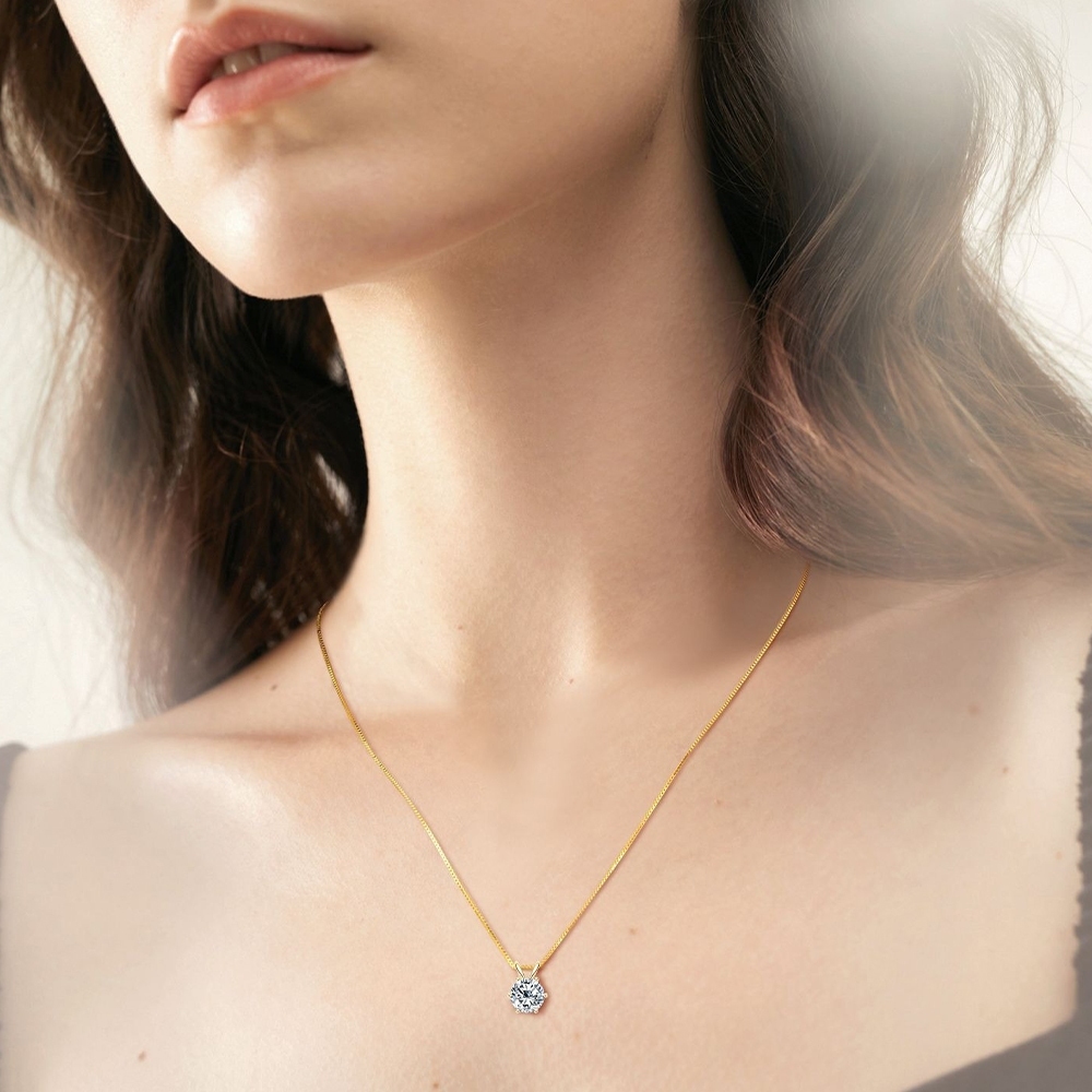 項鍊 鑽石項鍊 莫桑鑽項鍊 銀飾 六爪項鍊 飾品 s925純銀 鎖骨鏈 女生項鍊 首飾 一克拉項鍊 高級感 禮物 422