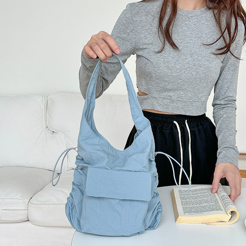 包包女 單肩包 腋下包 尼龍包 水桶包 日系包包 韓國包包 大容量包包 尼龍手提包 抽繩包包 輕便包包 女生禮物 516