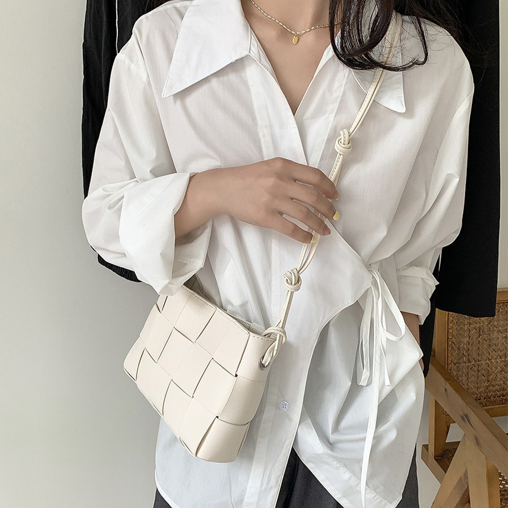 包包女 編織包 斜背包 格子包包 韓國包包 大容量斜背包 白色包包 皮革包包 單肩包 包中包 閨蜜包包 女生禮物 512