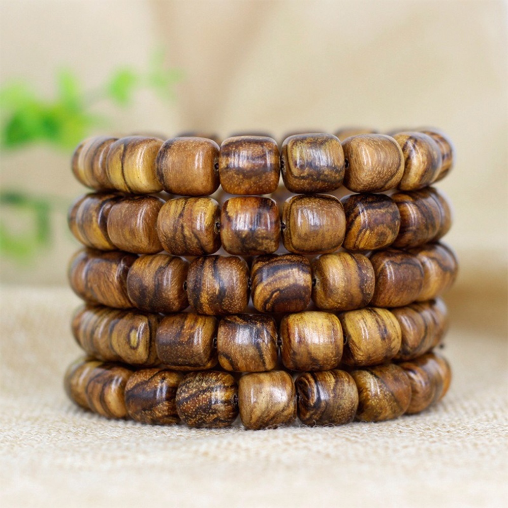 手鍊 佛珠手鍊 花奇楠木 桶珠 手串 飾品 串珠手鍊 虎斑紋 男女適用 女佛珠 貢木手串 木質念珠 男佛珠 禮物 279