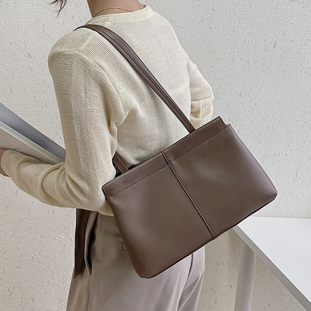 包包女 托特包 單肩包 韓國包包 復古包包 大容量包包 氣質包包 日系包包 小眾包包 上班包包 奶茶色包包 送禮 511