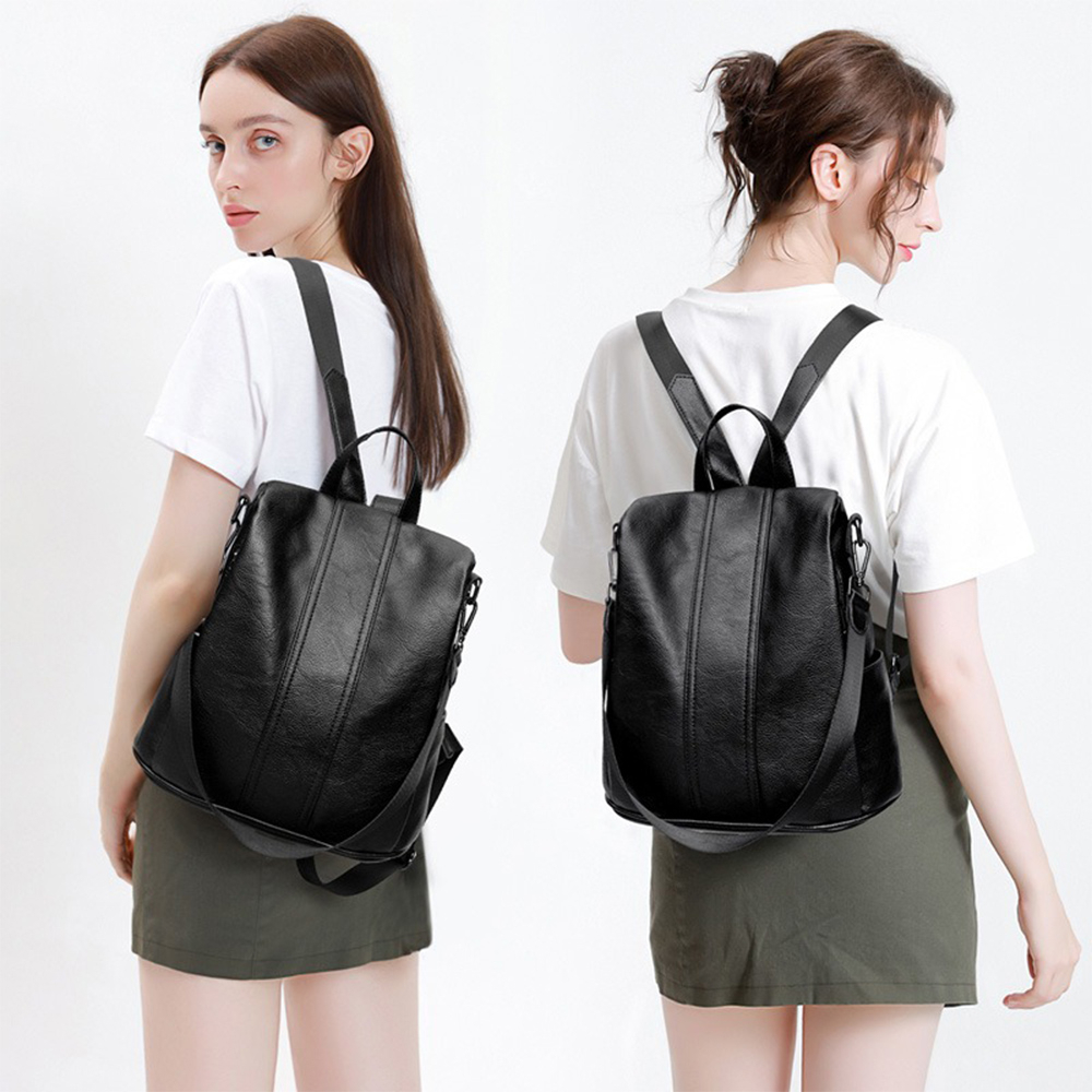 包包女 後背包 單肩包 大容量包包 防盜後背包 名牌包包 真皮包包 黑色包包 韓國包包 歐美包包 媽媽包 送禮 079