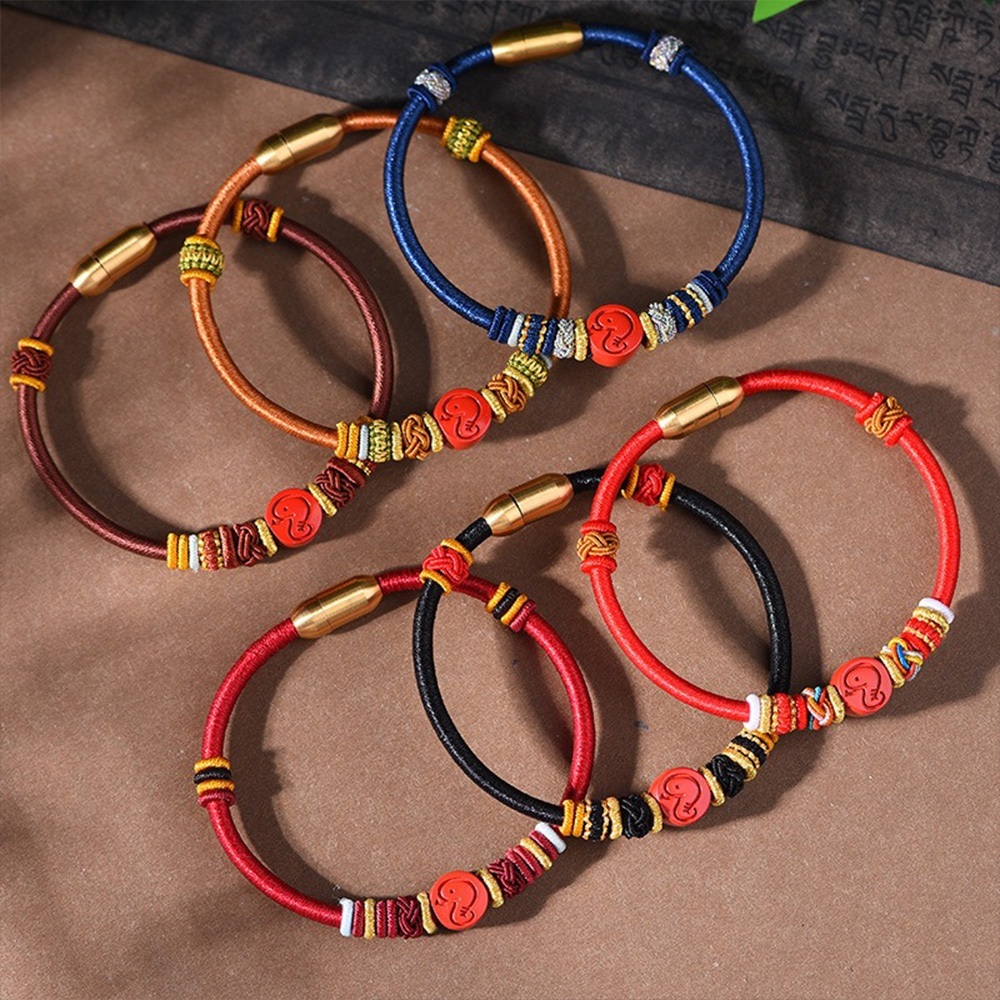 飾品 手鍊 手環 新中式 本命年 十二生肖 生肖手鍊 蛇年 男女同款 手工編織 紅繩手鍊 朱砂手鍊 開運手鍊 392
