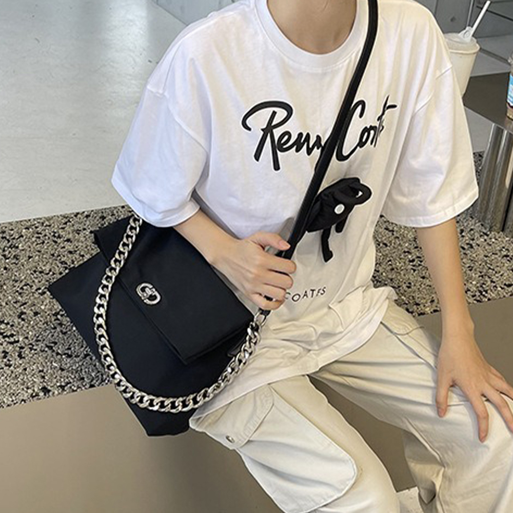 鏈條包 托特包 尼龍包 小香風包包 單肩包 韓國包包 斜背包 休閒包包 大容量包包 手拿包 黑色包包 女生包包 495