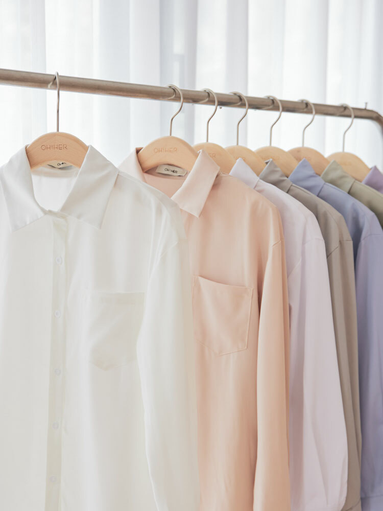 OH！HER TOP滑順單口袋襯衫