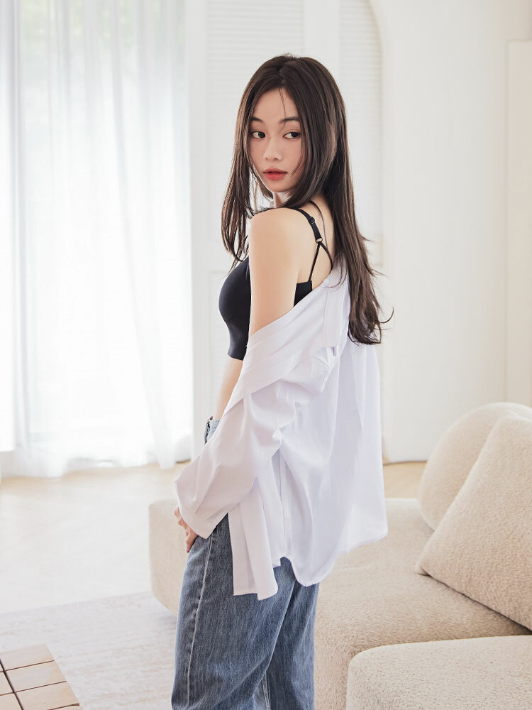 OH！HER TOP滑順單口袋襯衫