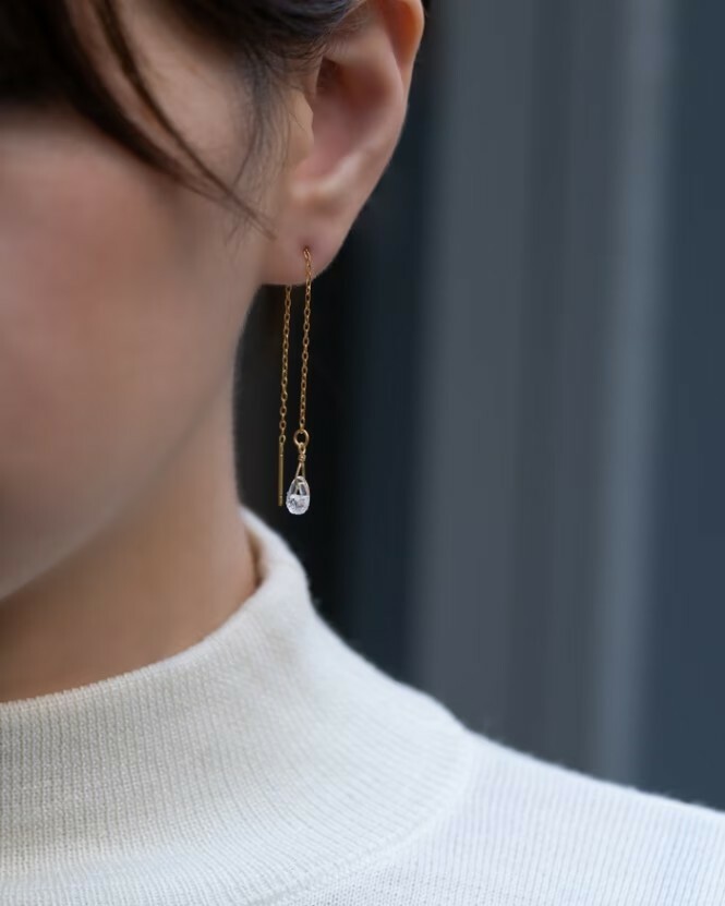 HARIO Lampwork Factory - 手工玻璃針式耳環 / 夢幻結晶