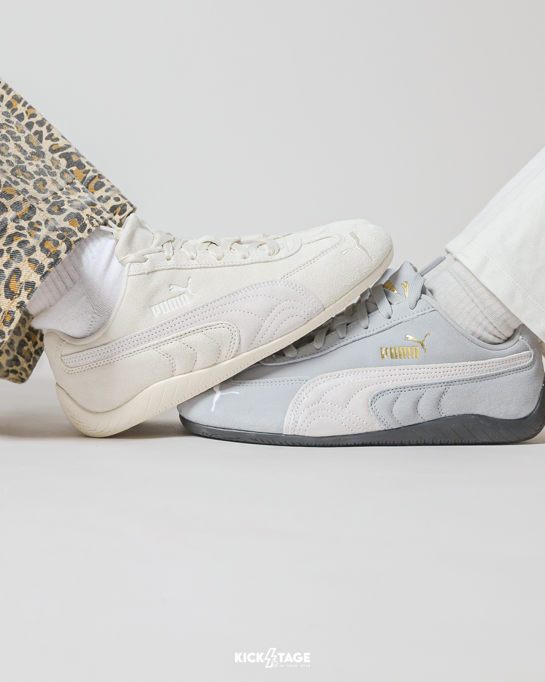 男女鞋 PUMA Speedcat OG 米白 Rosé朴彩英代言同款 麂皮 復古 休閒 賽車鞋【398846-23】