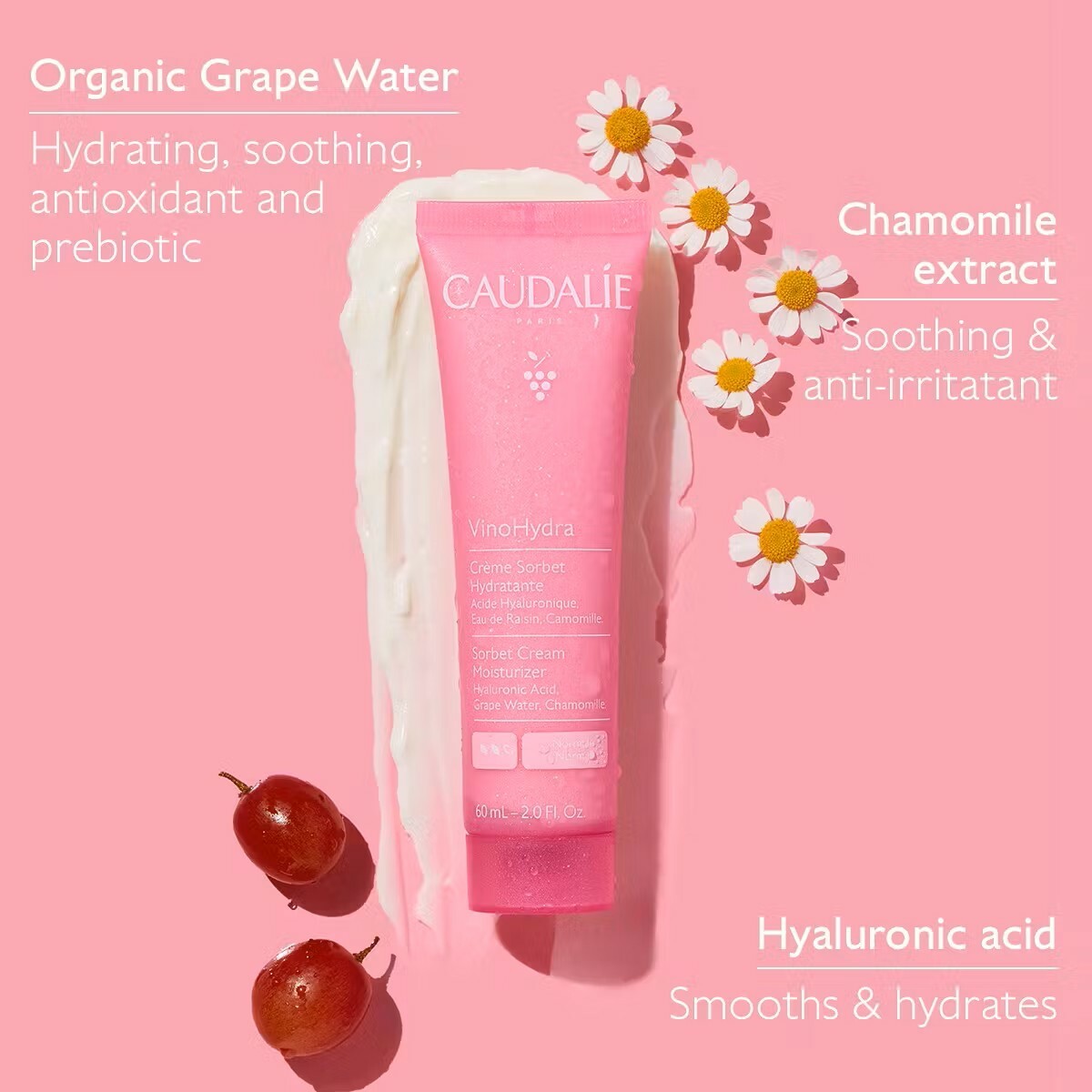 CAUDALIE VinoHydra葡萄籽保濕雪芭面霜60ml