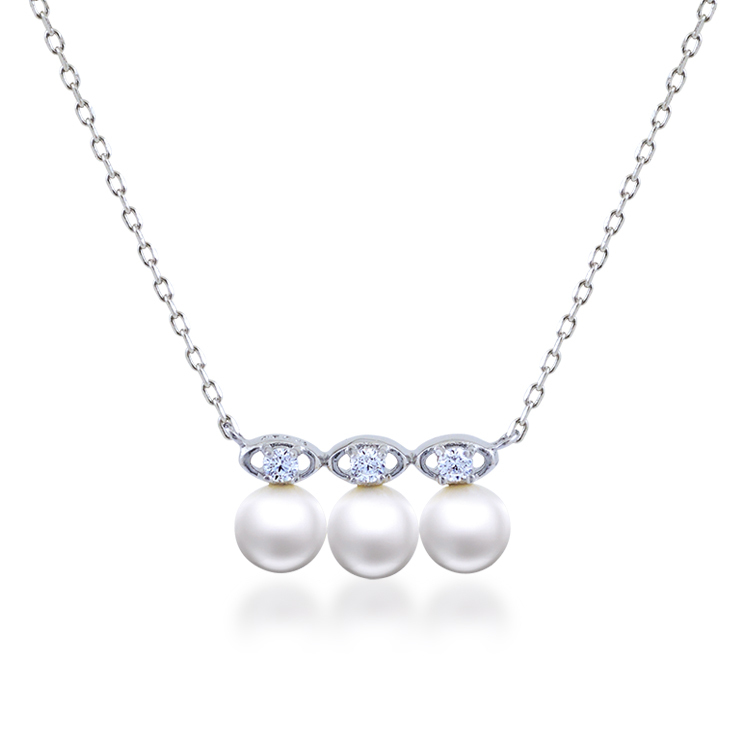 天然珍珠「I LOVE YOU」925純銀套鍊 (16吋+2公分延長鍊)-SPS0013