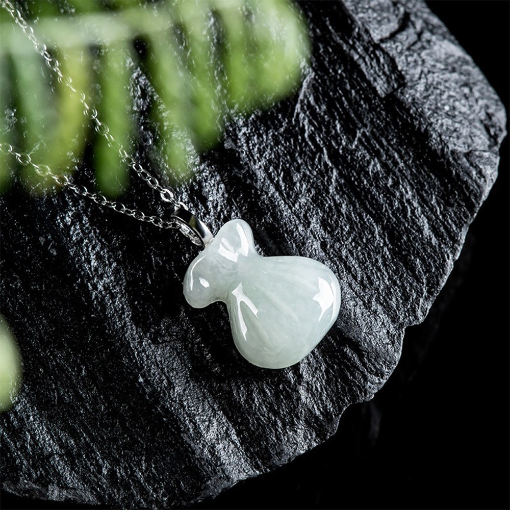 項鍊 緬甸玉 翡翠項鍊 招財 貴人 小福袋 玉石項鍊 吊墜 玉墜 925純銀 冰種玉 掛件 玉石掛件 招財小物 390