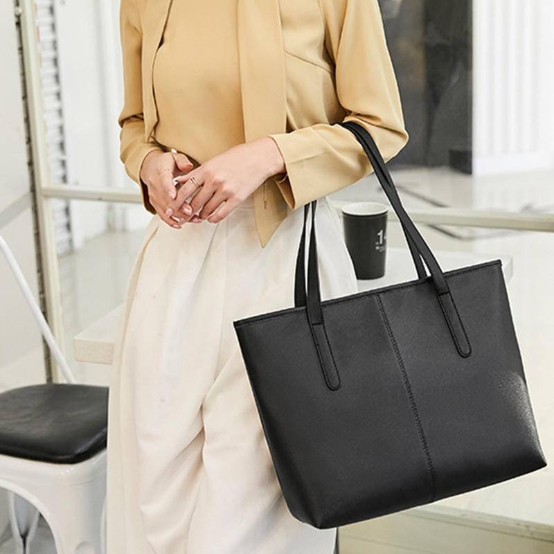 女包 大包包 新款手提包女 購物包 單肩包 大容量 韓版 托特包 韓國 通勤包 防水手提包 黑色 肩背包女 027