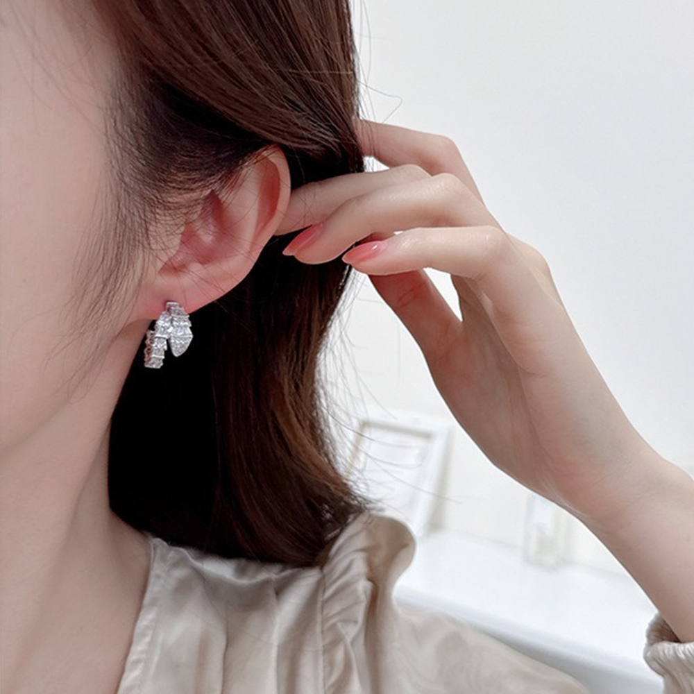 耳環 女生耳環 耳環女 鋯石耳環 小耳環 蛇形耳環 法式耳環 生肖 耳釘 s925銀針 創意 個性耳環 時尚耳環 100