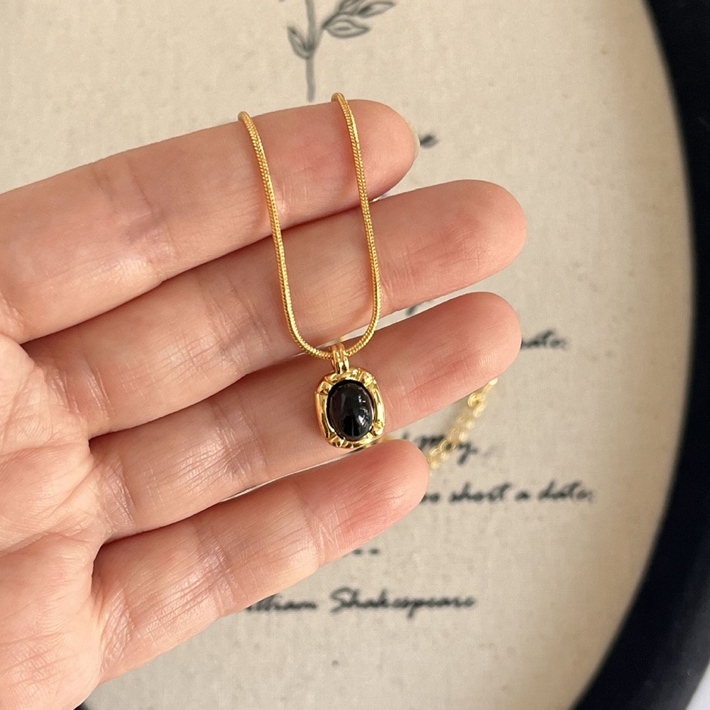 項鍊 黑瑪瑙項鍊 女生項鍊 項鍊女 飾品 嘻哈項鍊 情侶項鍊 短項鍊 長項鍊 精品項鍊 閨蜜項鍊 不過敏項鍊 386