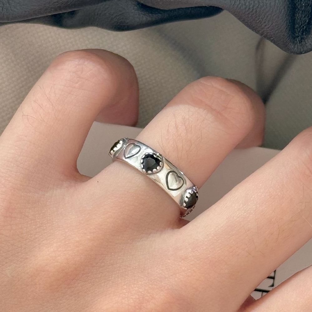 戒指 銀戒指 韓版飾品 S925純銀 愛心 鋯石戒指 小紅書 復古戒指 愛心戒指 小眾設計 戒指女生 愛心戒指  176