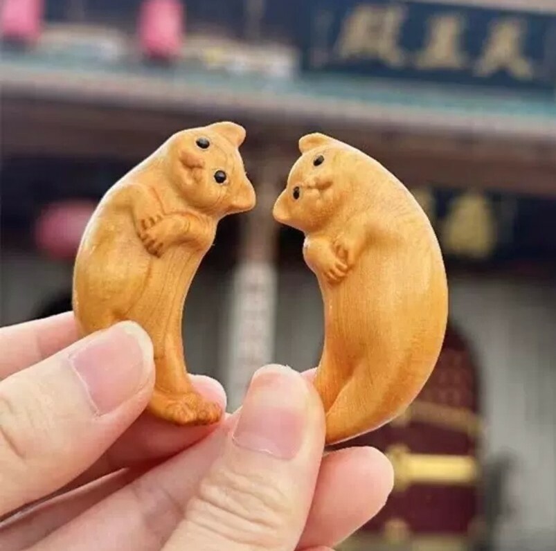 貓貓造型崖柏筊杯