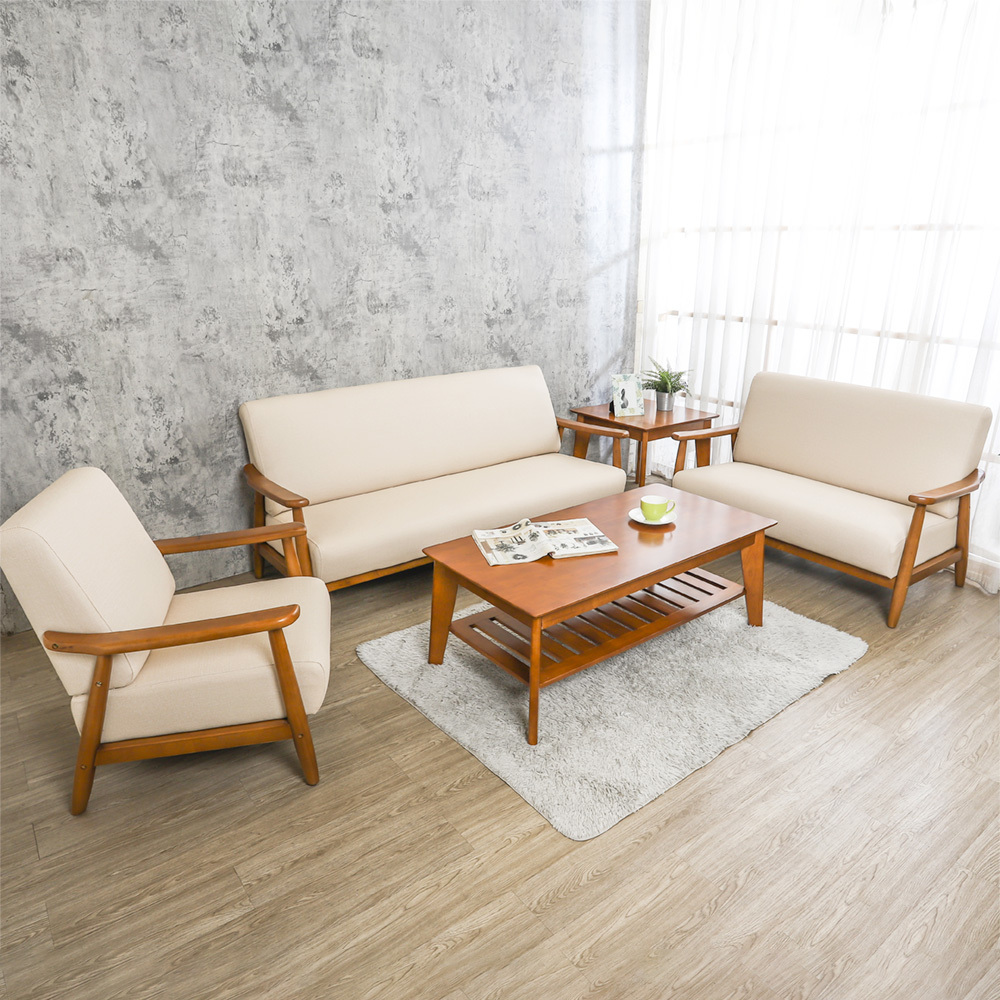 森林家具 艾爾瑪實木貓抓皮沙發客廳組