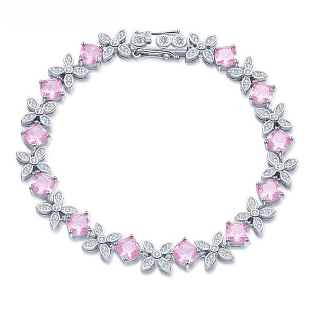 手鍊 純銀手鍊 送禮 S925 純銀手鍊 閨蜜手鍊 招財手鍊 銀手鍊 四葉草手鍊 時尚輕奢 粉色手鍊 手飾 禮物 376