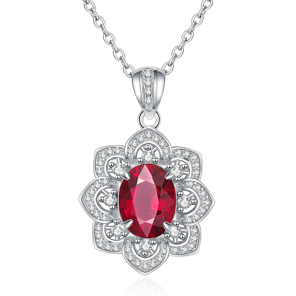 項鍊 歐美項鍊 寶石項鍊 復古項鍊 人造鴿血紅 藍色項鍊 綠色項鍊 純銀項鍊 S925純銀 氣質項鍊 女生禮物 375