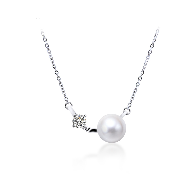 天然珍珠「光芒」925純銀套鍊 (16吋+5公分延長鍊)-SPS0008