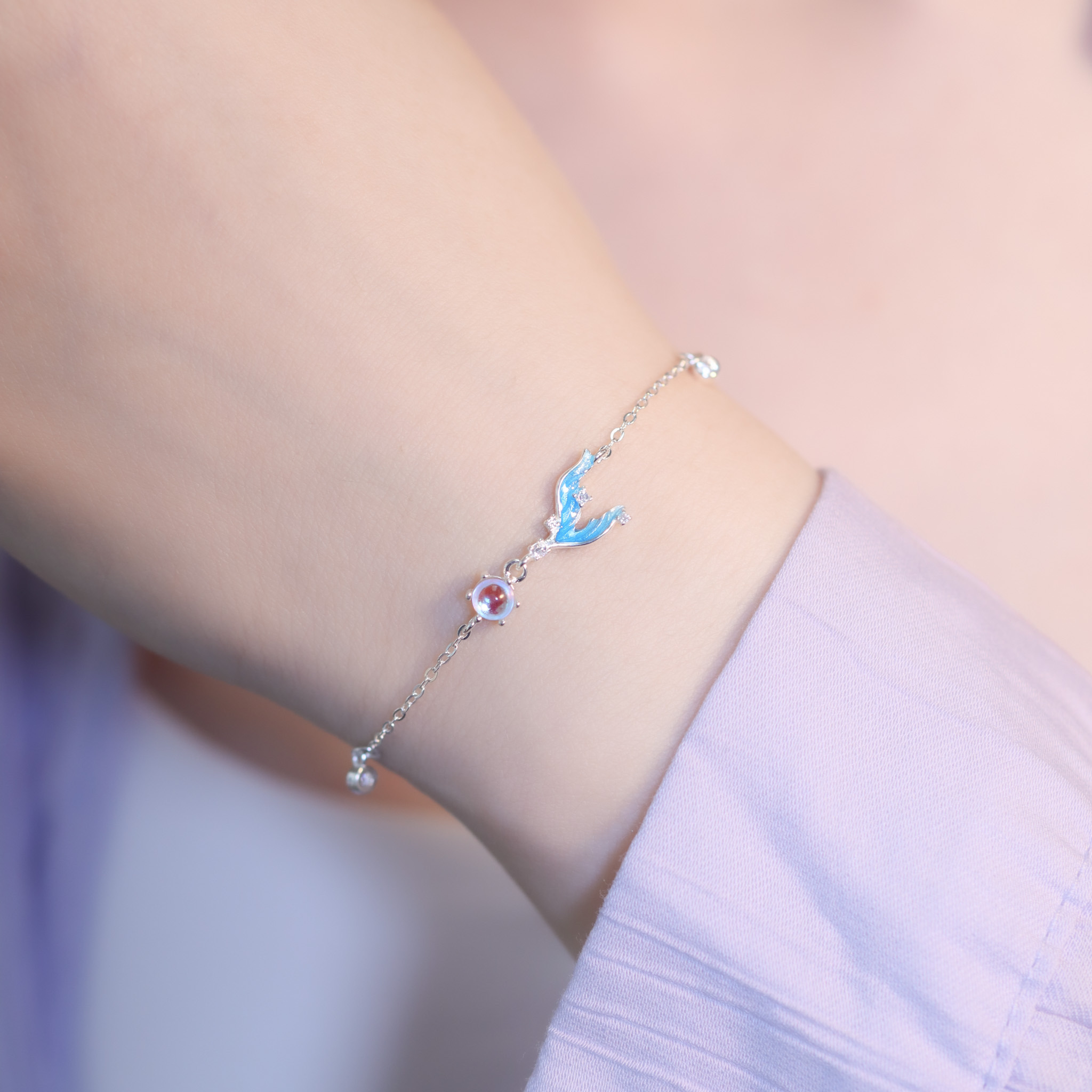 | 925純銀・白金・ 琉璃 | 漫藍勇氣小夢手鏈 | BR1320 |