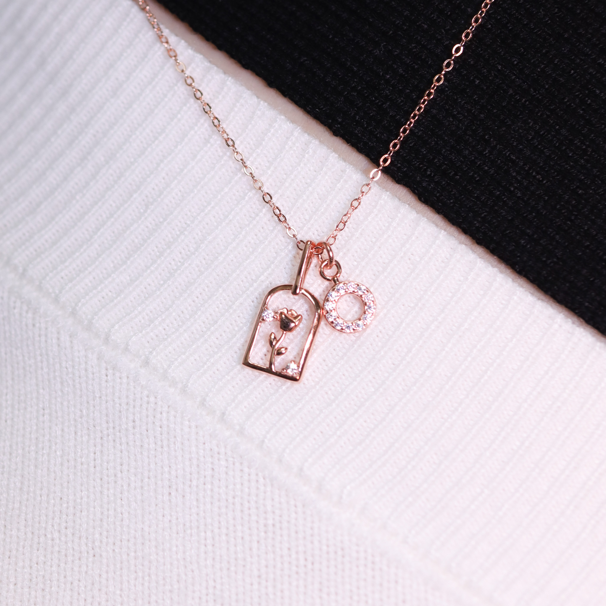 | 925純銀・厚鍍玫瑰金 | 只呵護你項鍊 | NE1383 |