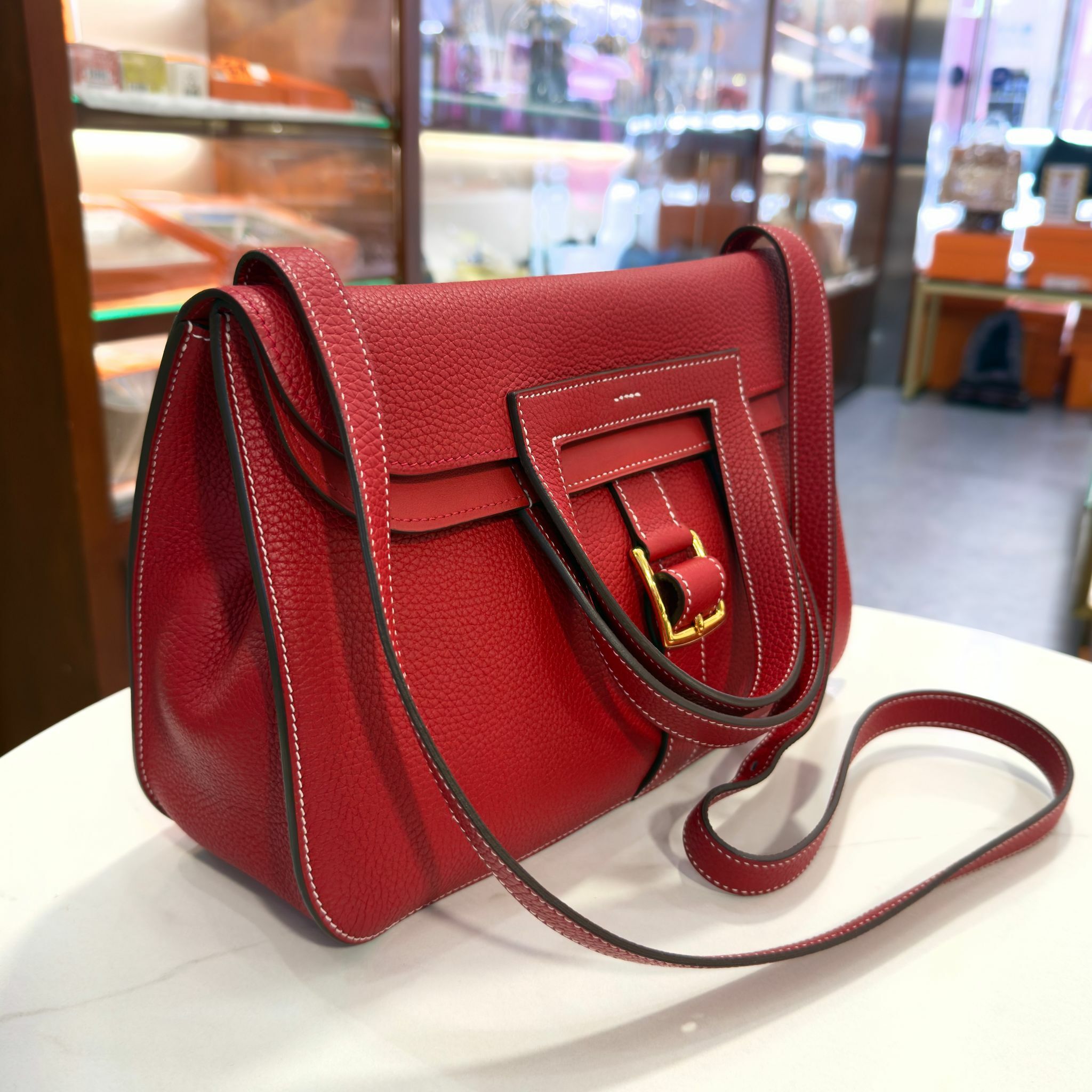 98%NEW二手HALZAN 31 C刻 紅色TC皮/金扣 Q5/ROUGE CASAQUE GHW #香榭站正品