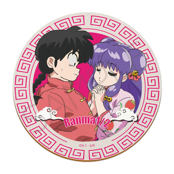 亂馬1/2日版皮革杯墊-早乙女亂馬&珊璞 L