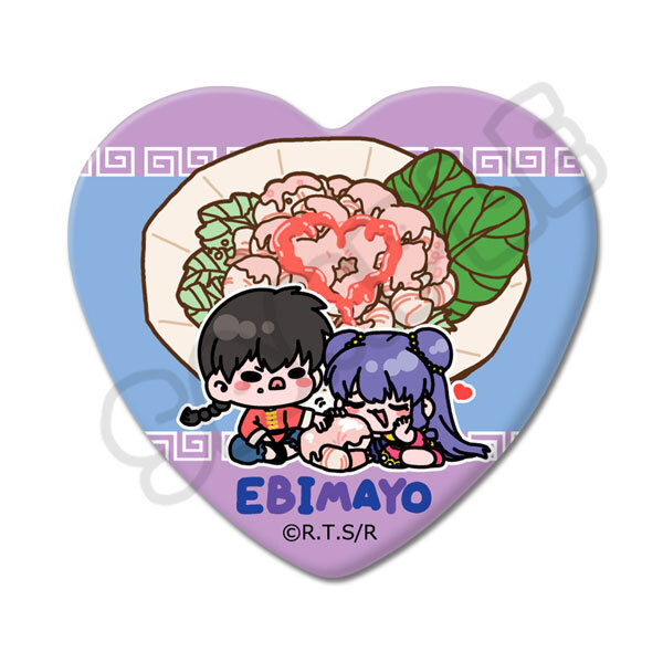 亂馬1/2日版心型胸章-美乃滋蝦仁(早乙女亂馬&珊璞)