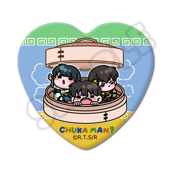 亂馬1/2日版心型胸章-包子?(早乙女亂馬&良牙&沐絲)