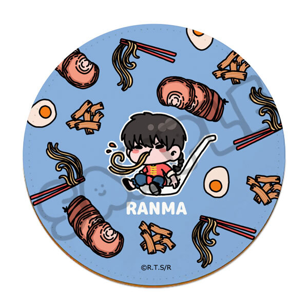 亂馬1/2日版皮革杯墊-拉麵(早乙女亂馬)