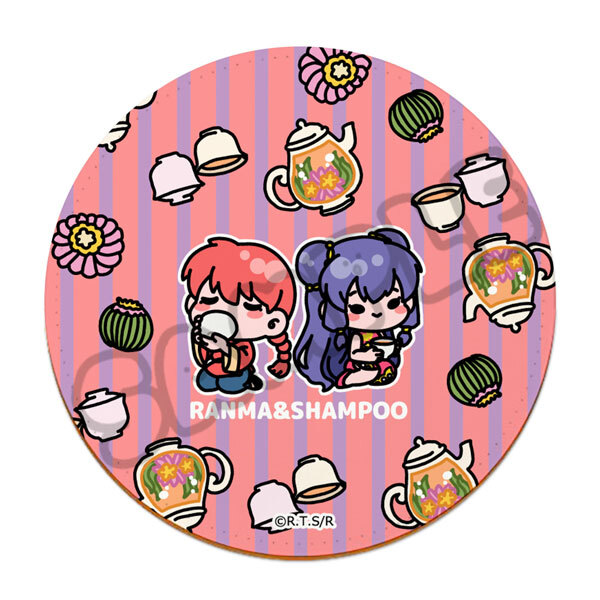 亂馬1/2日版皮革杯墊-工藝茶(亂馬&珊璞)